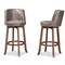 Baxton Studio Adams Modern Transitional Distressed Grey Fabric and Walnut Brown Finished Wood 2-PC Bar Stool Set 186-11793-Zoro - alternate 2
